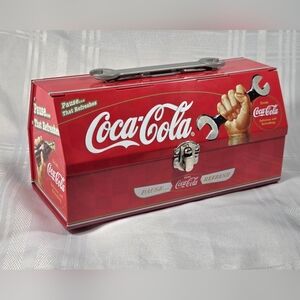 Coca Cola Tin Wrench Handle Tool Box Lunch Box Original Vintage Collectable 9"L 